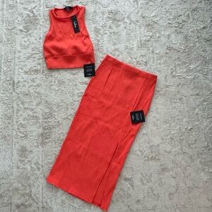 Lulu's Vibrant Orange Ribbed Set